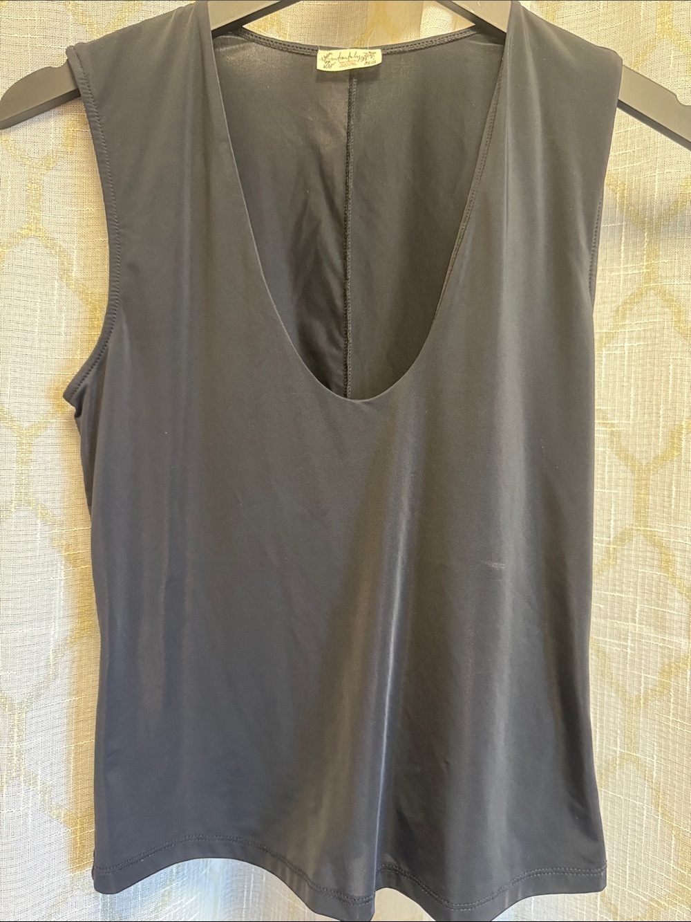 Free People Black Scoop Neck Stretch Tank